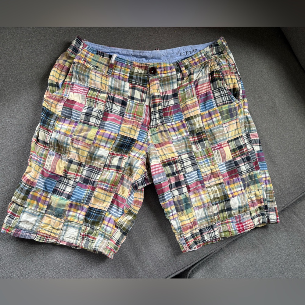 Men’s J Crew madras shorts size 33
